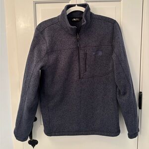 North Face Men’s Blue Marled Quarter Zip Fleece Size Small
